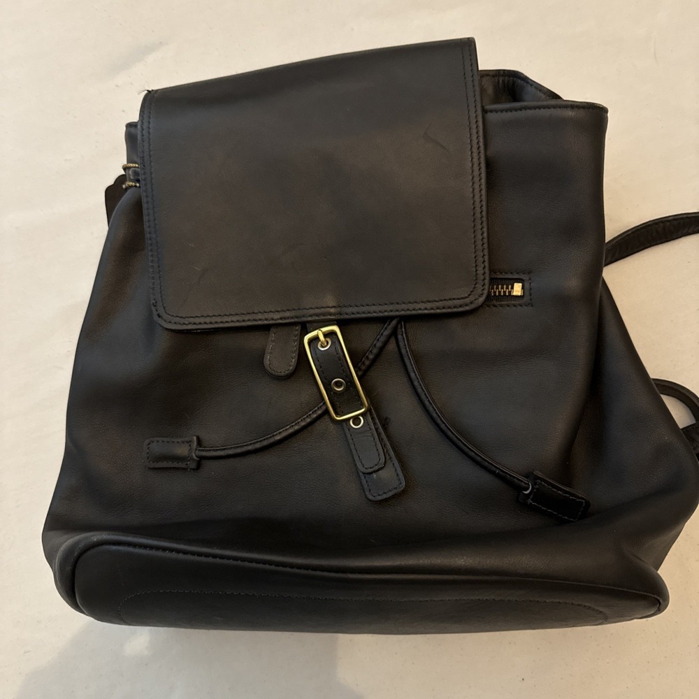 Coach #9827 Vintage Black Leather Legacy West Hampton‎ Backpack Bag